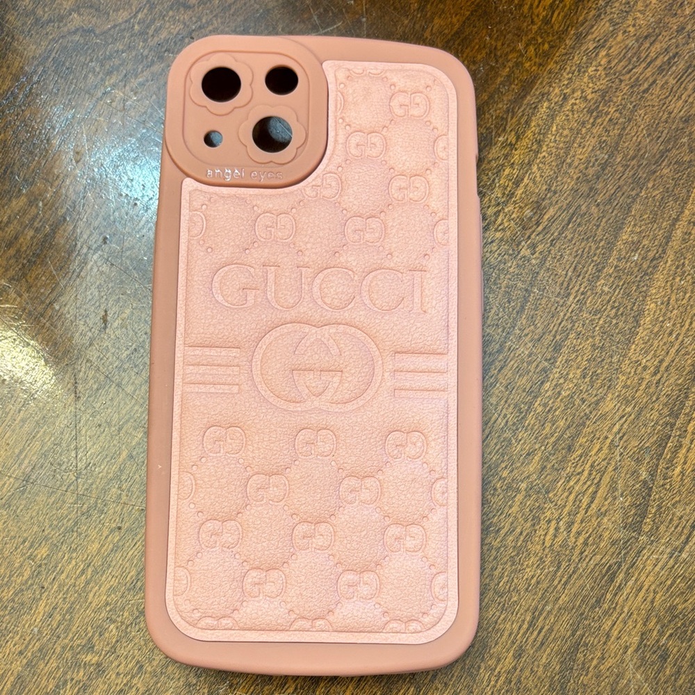 Gucci Blush Pink Embossed Phone Case